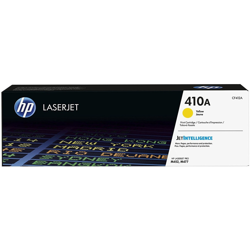 Cartouche de toner HP 410A  LaserJet jaune originale / 2 300 pages CF412A