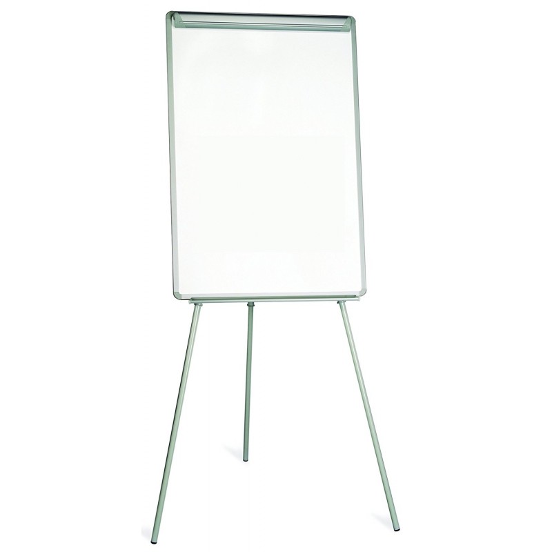 TABLEAU / TRIPIED BLANC MAGNÉTIQUE BI-OFFICE / 70 X 100 CM + BROSSE EN BOIS POUR TABLEAU  + Marquer pour Tableau Rechargeable G201