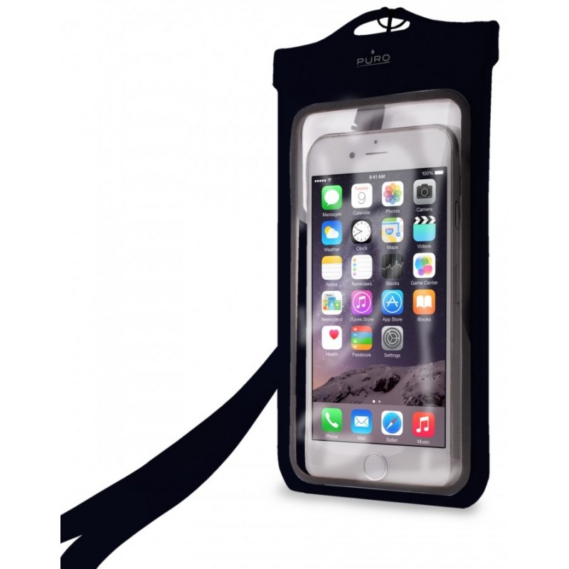 Etui Waterproof Puro pour Smartphone jusqu'à 5.1 / Noir