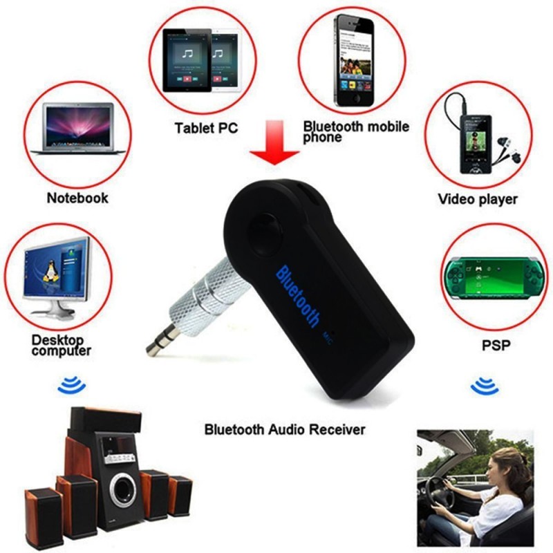 Wireless Bluetooth voiture - Auxiliaire récepteur- Bluetooth car prix  tunisie 