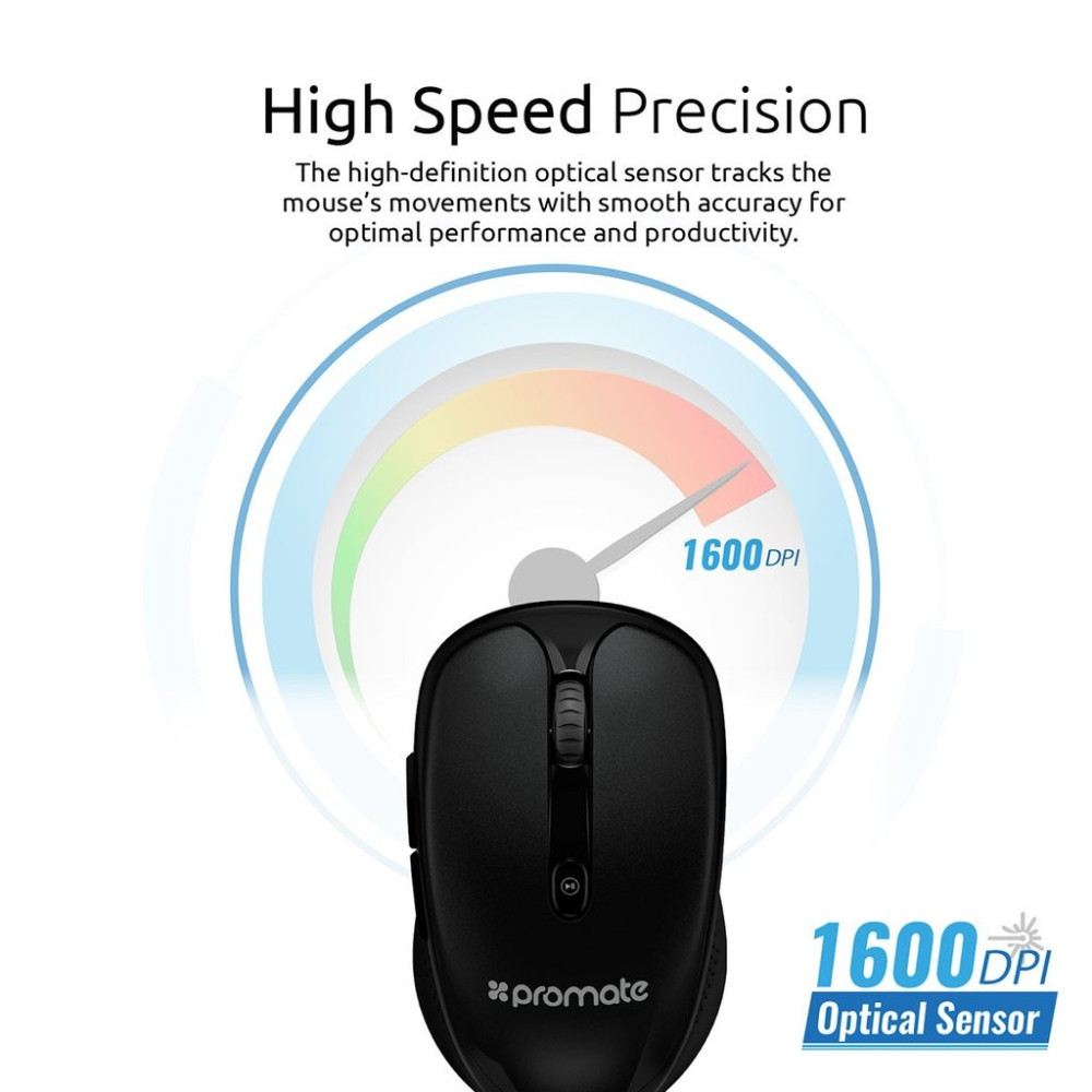 Souris Optique Sans Fil Promate Clix-4 / Noir