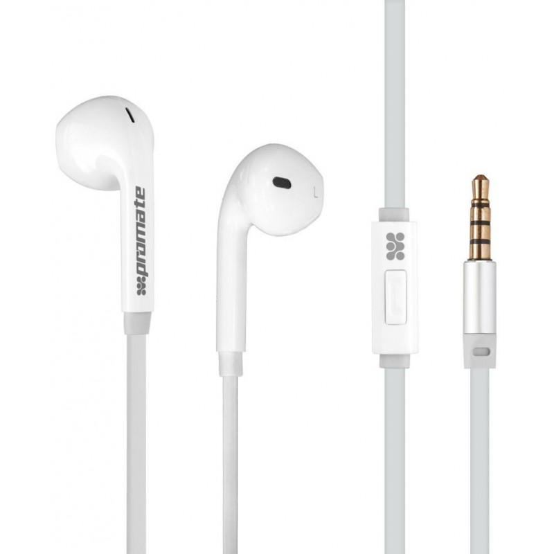 Écouteurs intra-auriculaires avec fil et microphone - 3.5 mm - Blanc