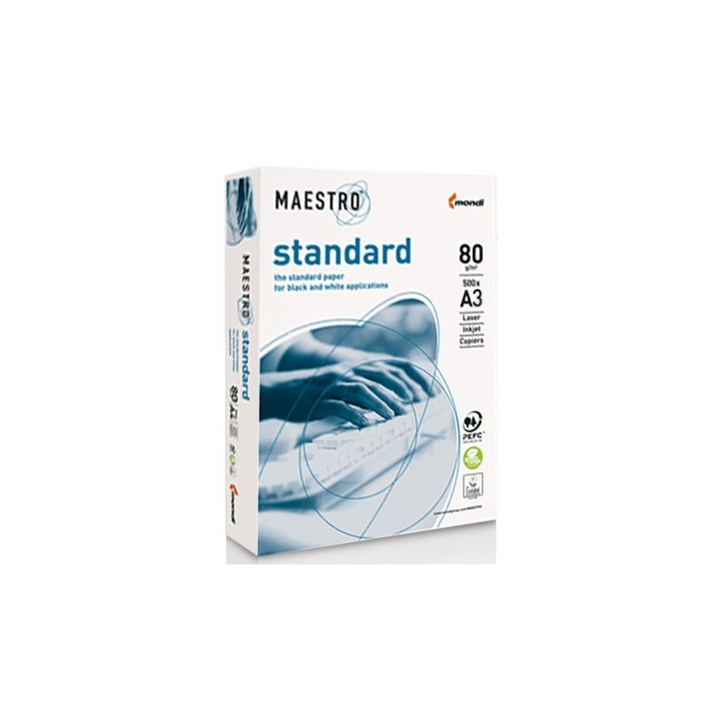 Rame papier Mondi Maestro A3 80g/m² Extra Blanc