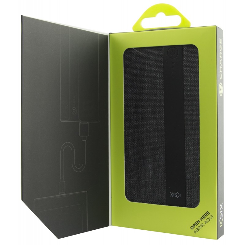 Slide  #1 Power Bank Ksix Textile 4000 mAh / Noir & Gris