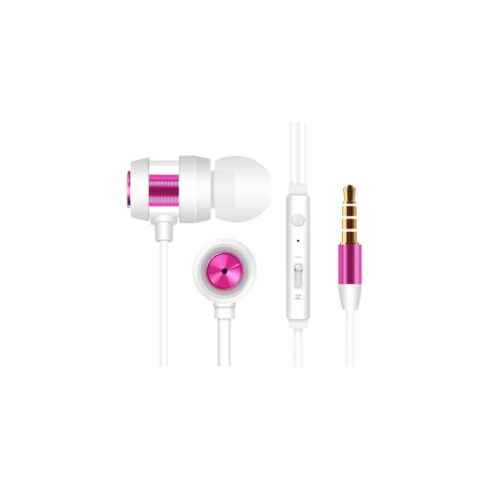 Ecouteur avec Micro Snopy SN-J01 / Blanc & Rose