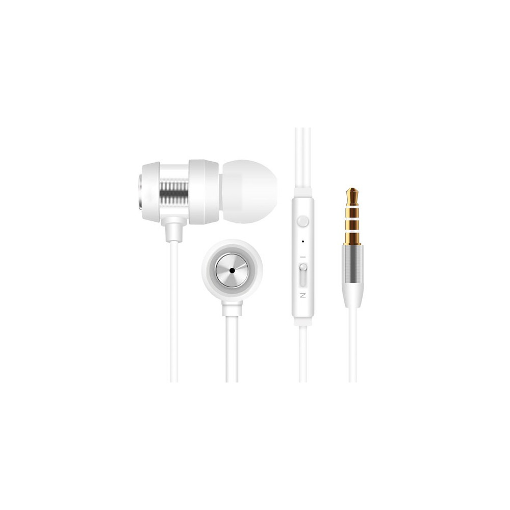 Ecouteur avec Micro Snopy SN-J01 / Blanc & Silver