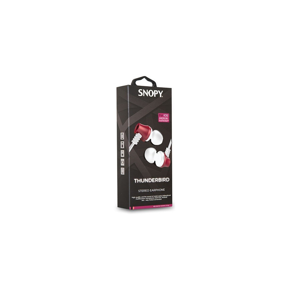 Ecouteur avec Micro Snopy SN-J02 Thunderbird / Blanc & Rose