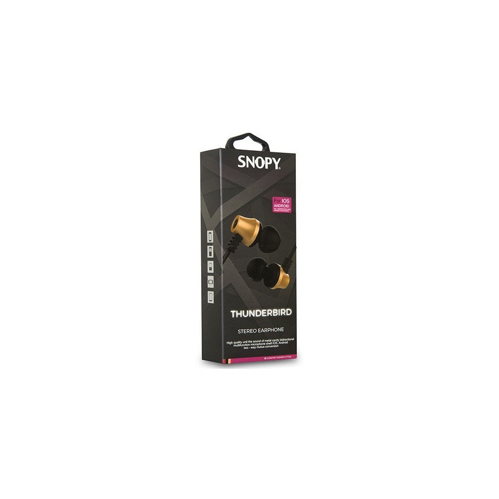 Ecouteur avec Micro Snopy SN-J02 Thunderbird / Noir & Gold