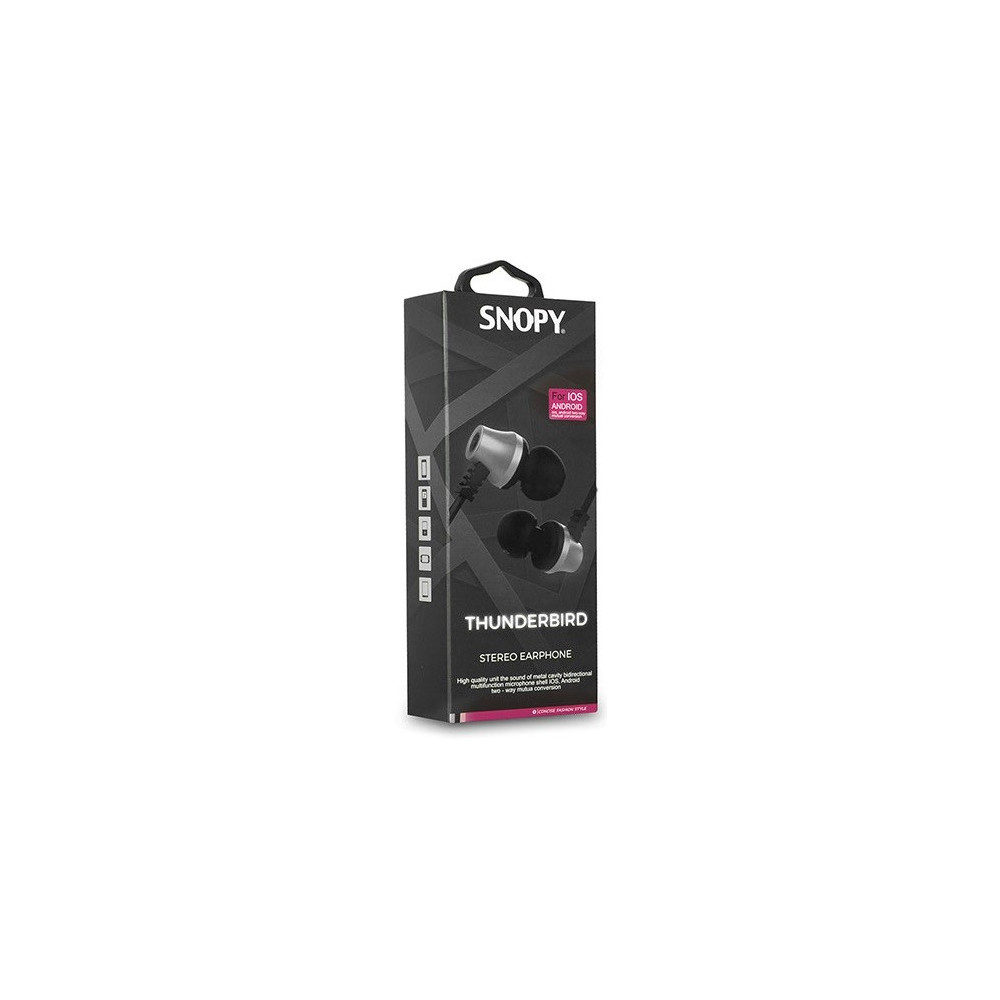Ecouteur avec Micro Snopy SN-J02 Thunderbird / Noir & Silver