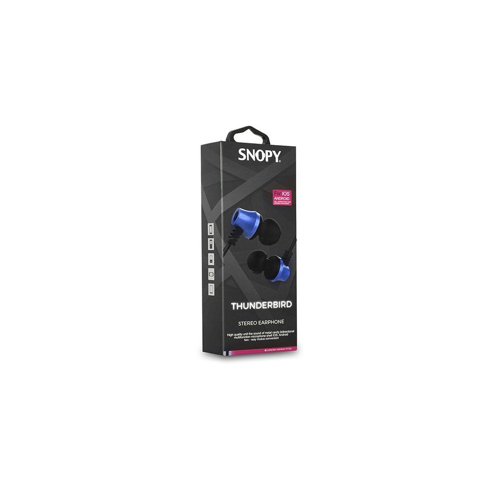 Ecouteur avec Micro Snopy SN-J02 Thunderbird / Noir & Bleu