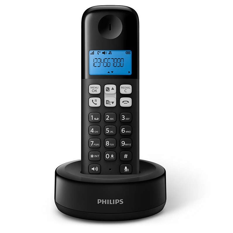 Téléphone Fixe Sans fil Philips D1311B/FR / Noir