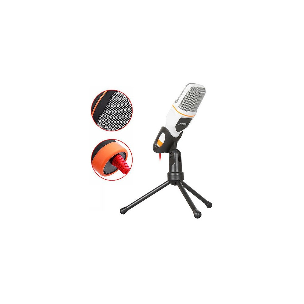 Microphone Avec Support Trépied Snopy SN-340M / Blanc