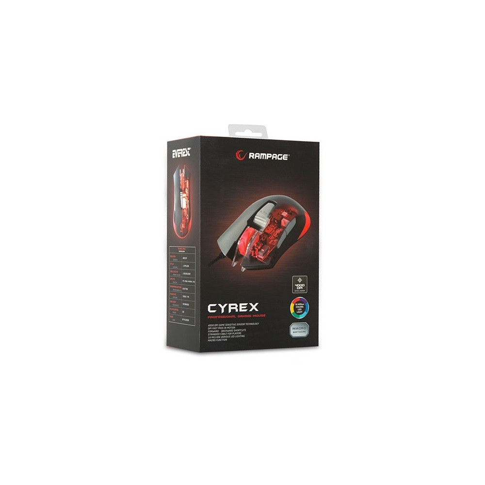 Souris USB Gaming Everest Rampage Cyrex SMX-R11 / 4000DPI / RGB