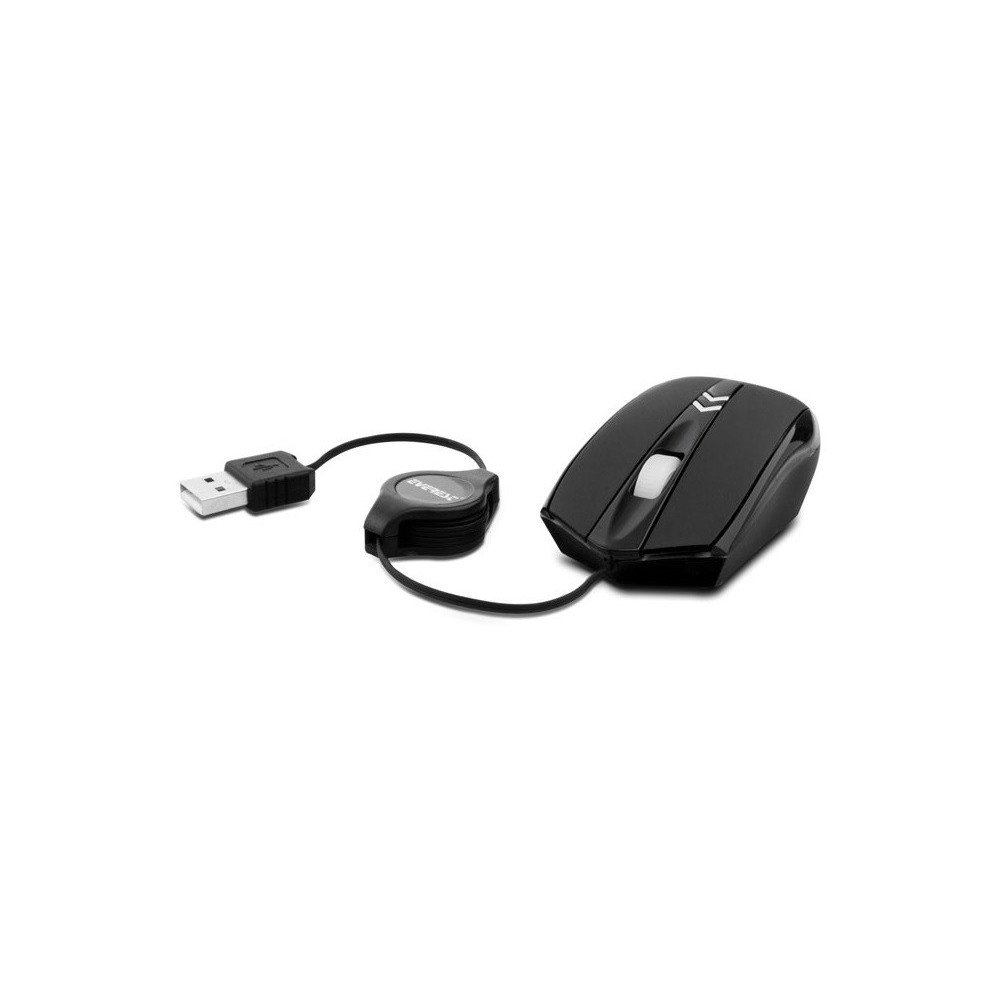 Mini Souris USB Everest avec câble rétractable SM-421 / Noir