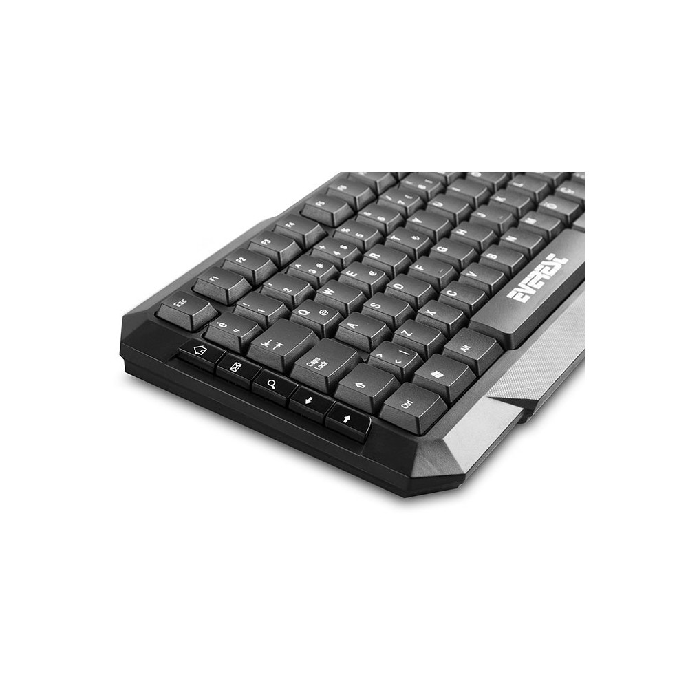 Ensemble Clavier Qwerty Multimédia & Souris Sans Fil Everest KM-510