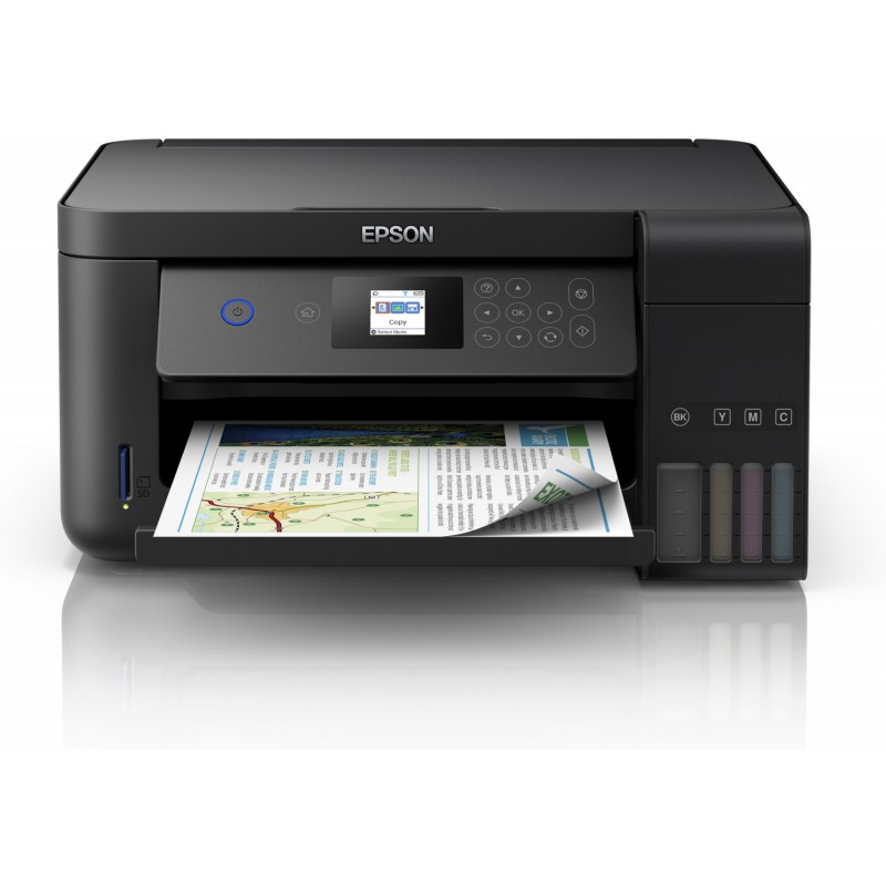 Imprimante à réservoir intégré 3en1 couleur Epson ECOTANK ITS L4160 / Wifi / Garantie 3 ans + Rame Papier A4 de 250 Feuilles + Câble USB
