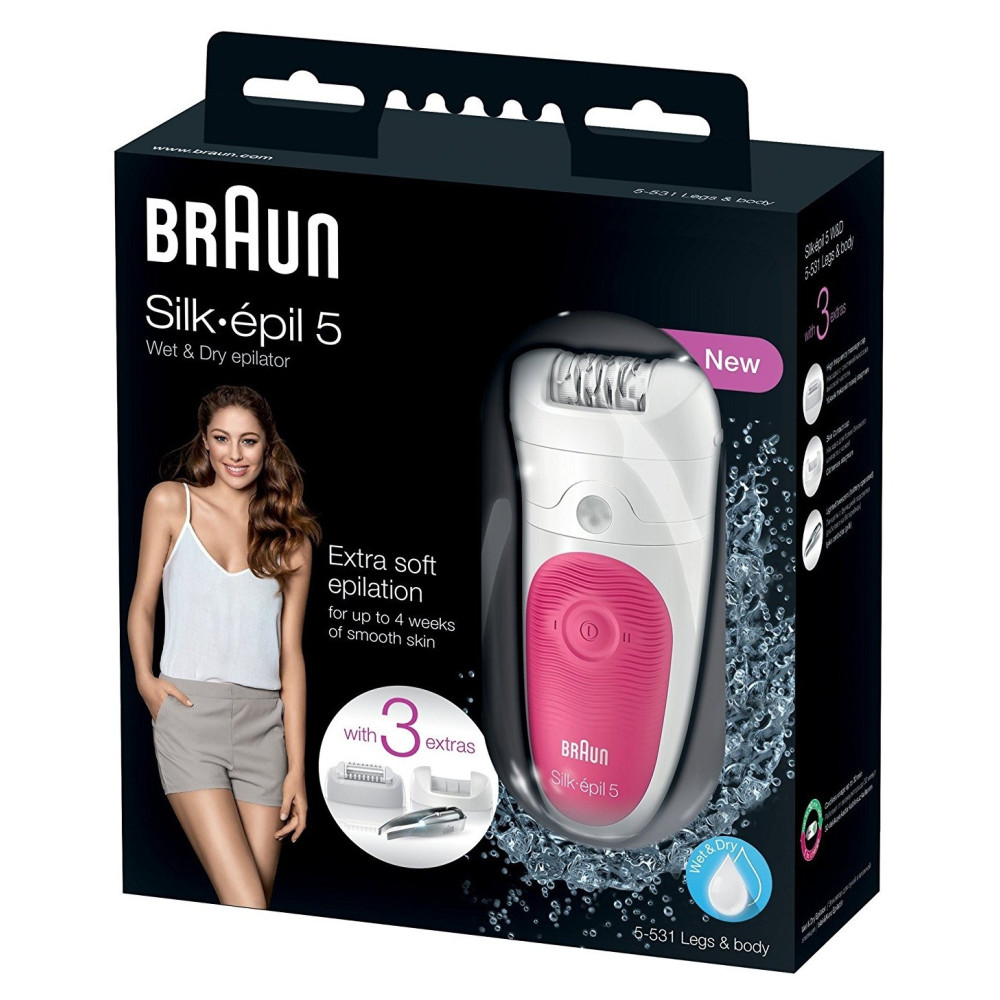 Épilateur Braun Silk-épil 5 5-531 Étanche Sans fil avec 3 accessoires