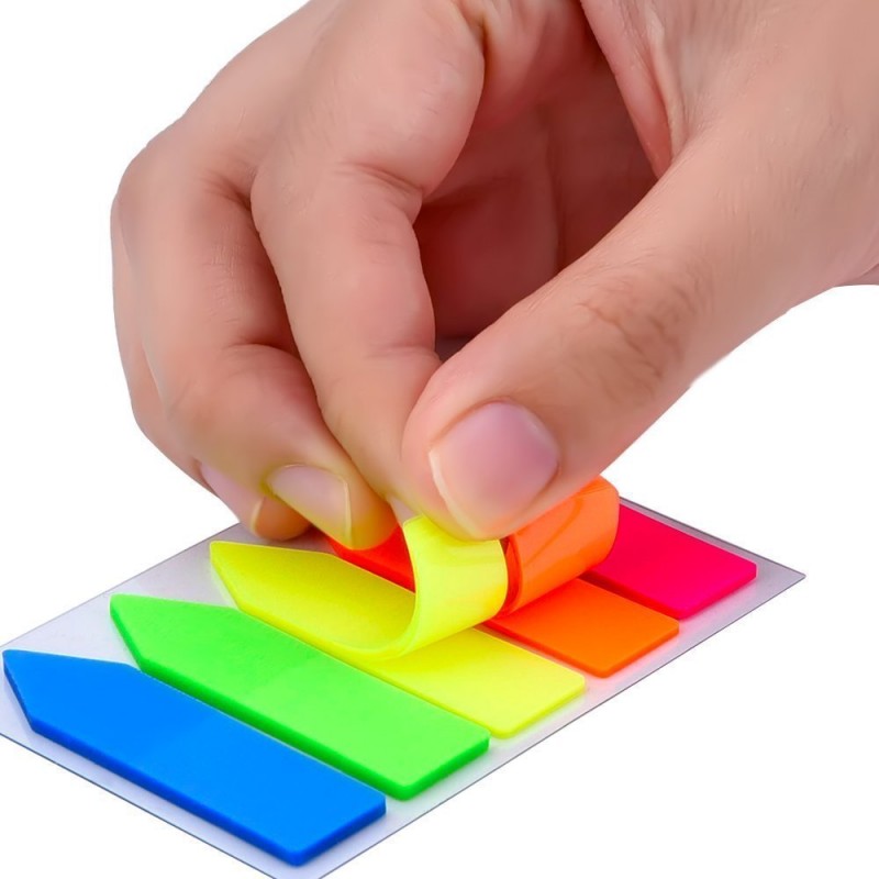 1 pièce De Couleur Aléatoire Fluo Post-it Livre Avec Signet Et transparent  Bloc-notes Pour Étudiants Et Bureau Utiliser, Mode en ligne