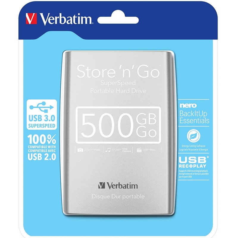 Disque Dur externe Verbatim Store'n'Go 500 Go / USB 3.0