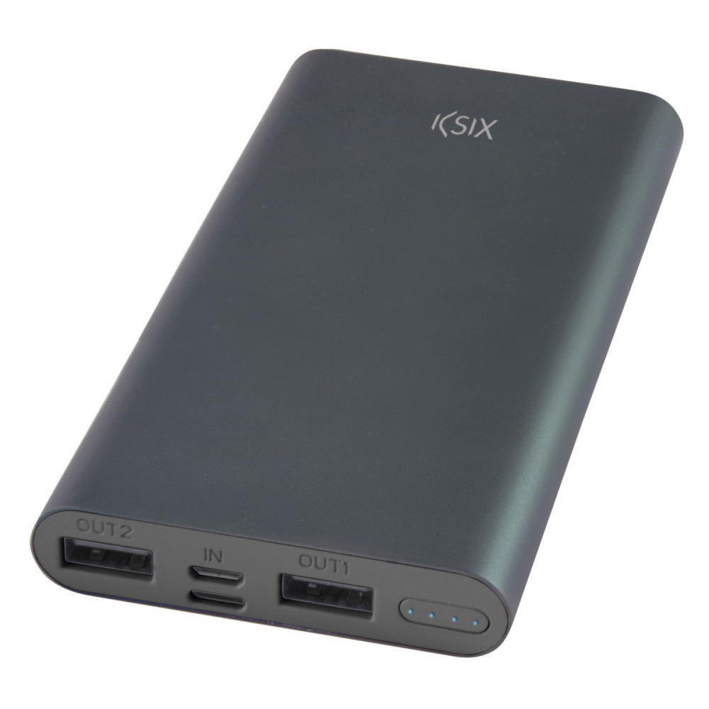 Power Bank Ksix Métal PowerLive / 10000 mAh / 2 USB / Gris