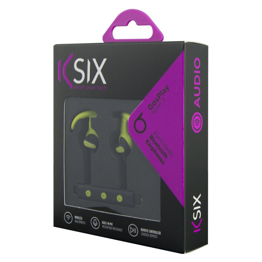 Ecouteurs sans fil Ksix Go & Play Sport 3 / Noir & Vert