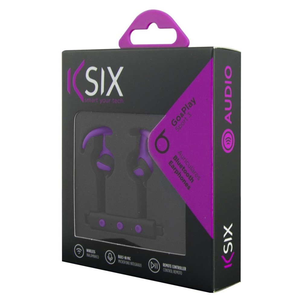 Ecouteurs sans fil Ksix Go & Play Sport 3 / Noir & Violet