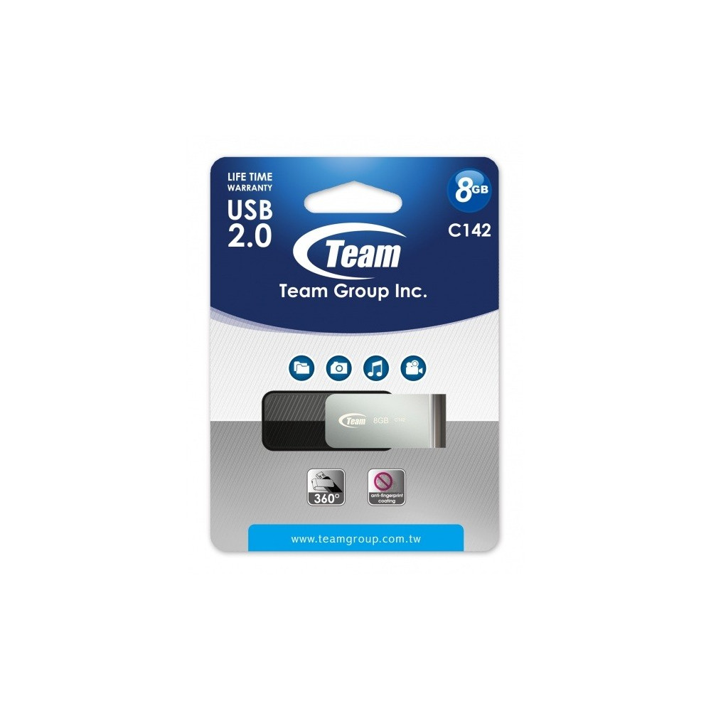 Clé USB 2.0 TeamGroup C142 / 8 Go / Noir