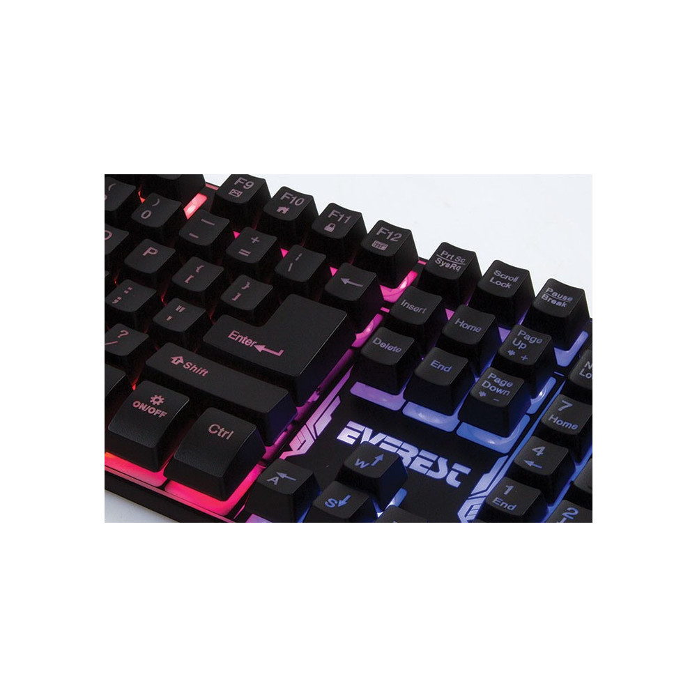 Clavier Rétroéclairé Qwerty USB Everest KB-GX9