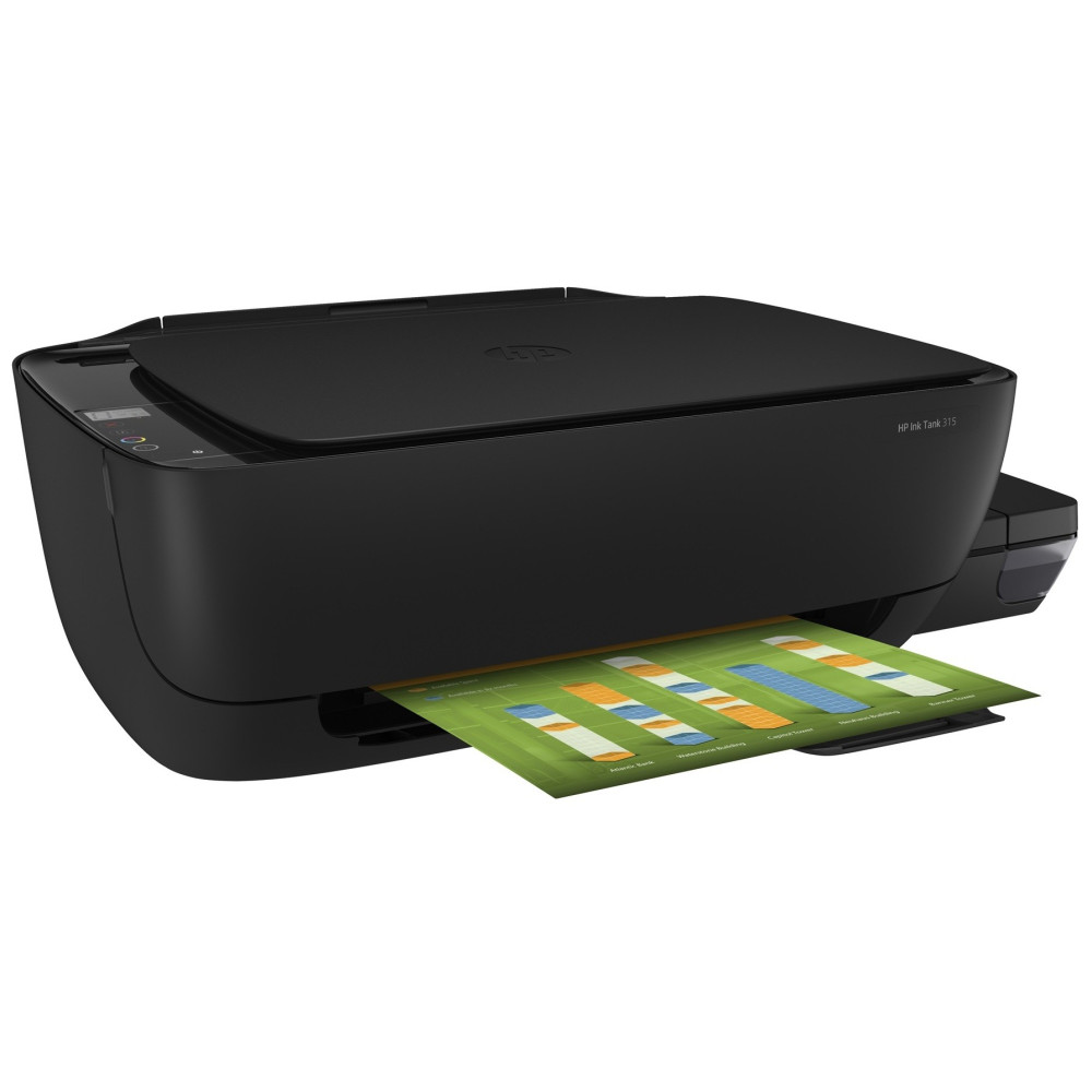 Imprimante Multifonction Jet d'encre 3 en 1 à réservoir intégré HP Ink Tank 315 + Rame Papier A4 de 250 Feuilles + Câble USB