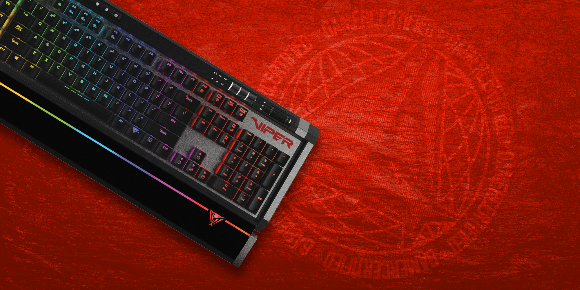 CLAVIER GAMING MÉCANIQUE PATRIOT VIPER V770 RGB KAILH RED SWITCH NOIR