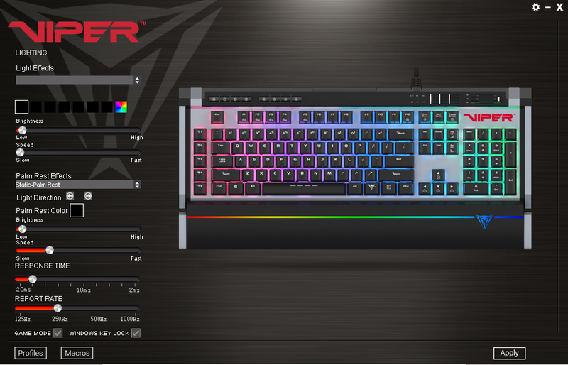 CLAVIER GAMING MÉCANIQUE PATRIOT VIPER V770 RGB KAILH RED SWITCH NOIR