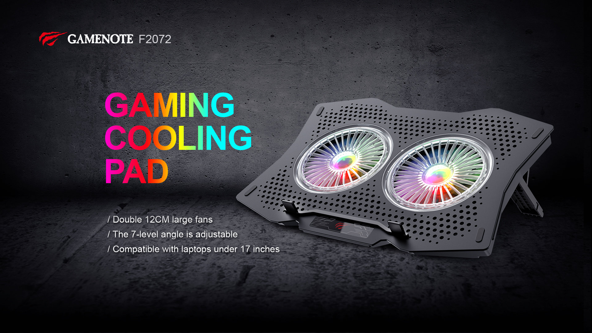 F2072（产品页） 01 NOTEPALHAVIT REFROIDISSEUR POUR LAPTOP HV-F2072