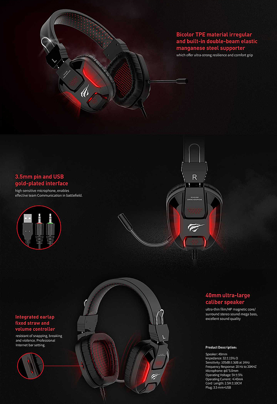 CASQUE MICRO HAVIT GAMER H2168D 