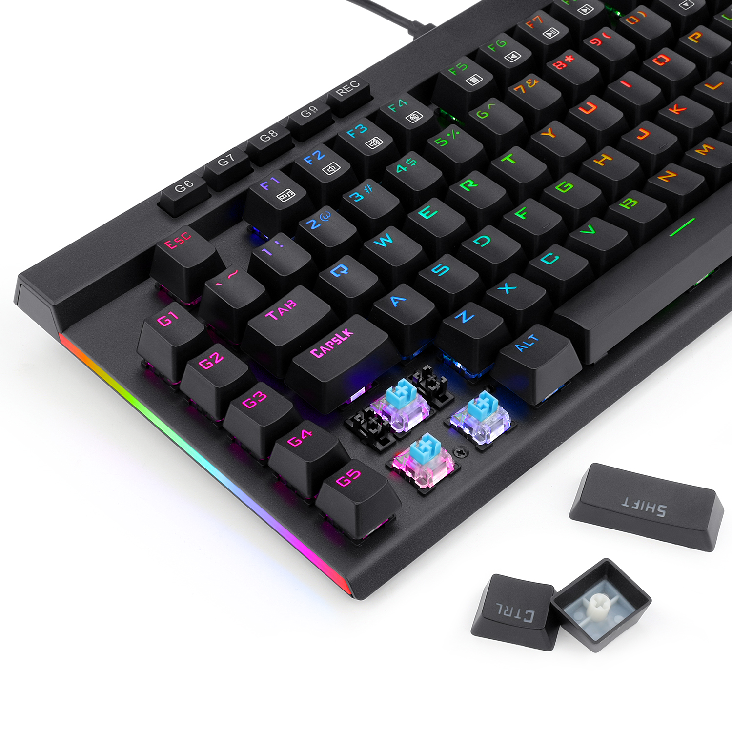 CLAVIER GAMER REDRAGON MAGIC WAND K587 RGB TKL RED SWITCH - NOIR