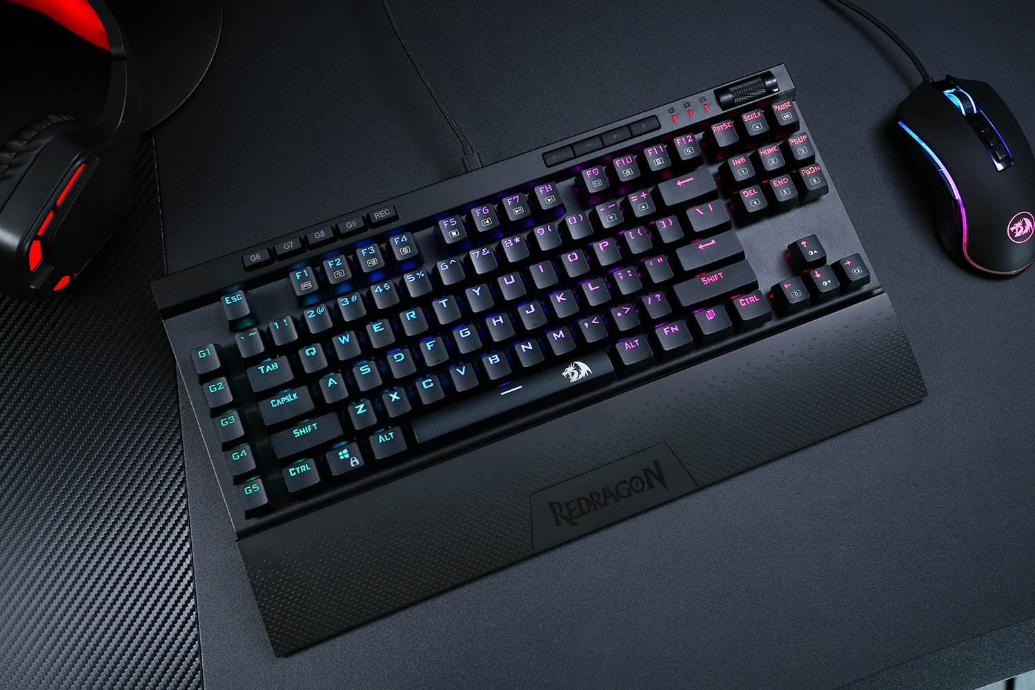 CLAVIER GAMER REDRAGON MAGIC WAND K587 RGB TKL RED SWITCH - NOIR