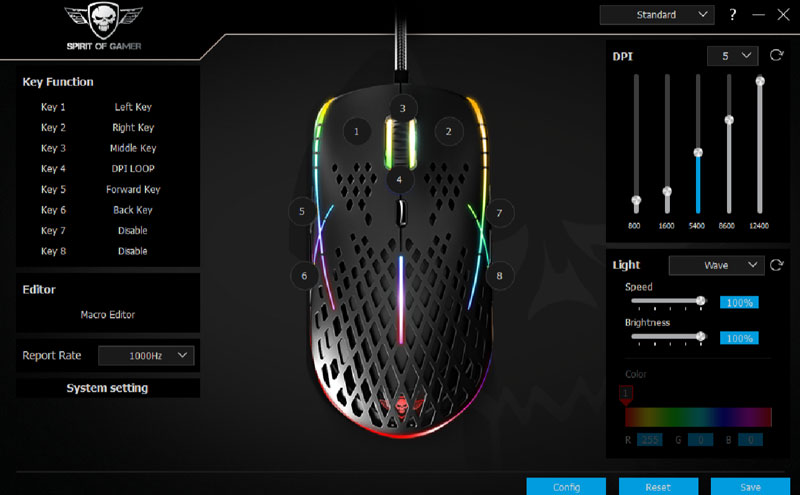 SOURIS GAMING SPIRIT OF GAMER XPERT-M100 RGB 12400 DPI