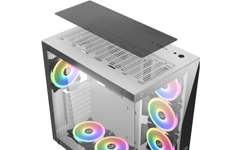 Boîtier Gamer Xigmatek Aquarius Plus Moyen Tour Blanc RGB