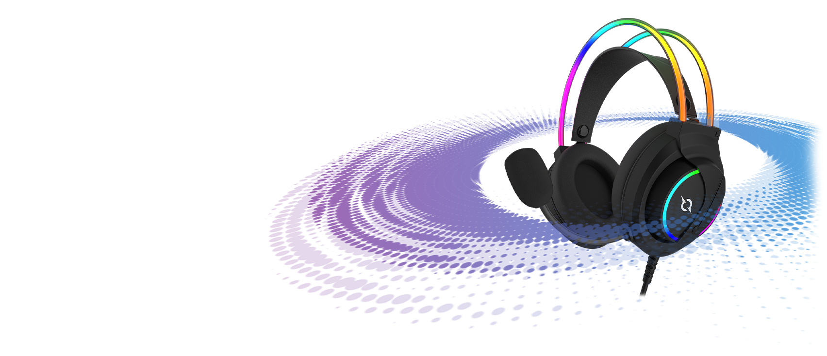 CASQUE MICRO GAMER AQIRYS CYGNUS RGB FILAIRE NOIR