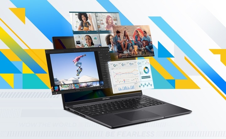 Découvrez le design élégant du Pc Portable Asus VivoBook 16, alliant style et fonctionnalité.